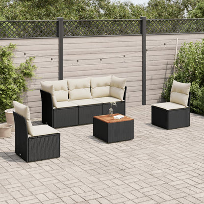 6 Piece Garden Sofa Set With Cushions Grey Poly Rattan