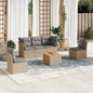 6 Piece Garden Sofa Set With Cushions Grey Poly Rattan