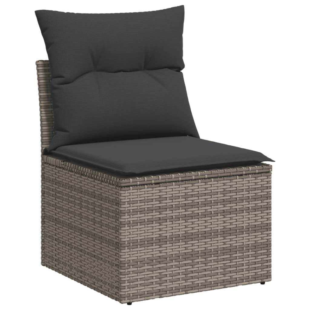 6 Piece Garden Sofa Set With Cushions Grey Poly Rattan