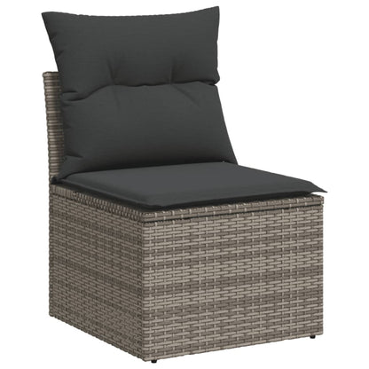 6 Piece Garden Sofa Set With Cushions Grey Poly Rattan
