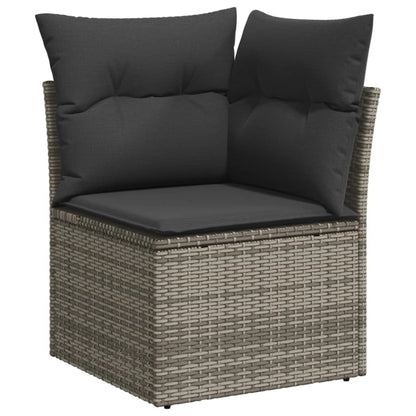 6 Piece Garden Sofa Set With Cushions Grey Poly Rattan