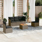 6 Piece Garden Sofa Set With Cushions Grey Poly Rattan
