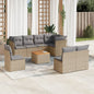 9 Piece Garden Sofa Set With Cushions Grey Poly Rattan
