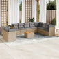 11 Piece Garden Sofa Set With Cushions Grey Poly Rattan
