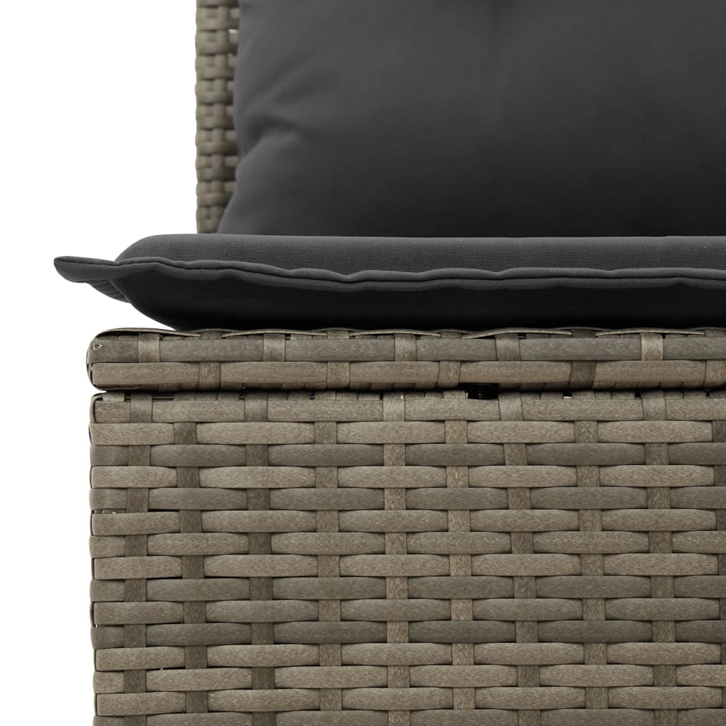 11 Piece Garden Sofa Set With Cushions Grey Poly Rattan