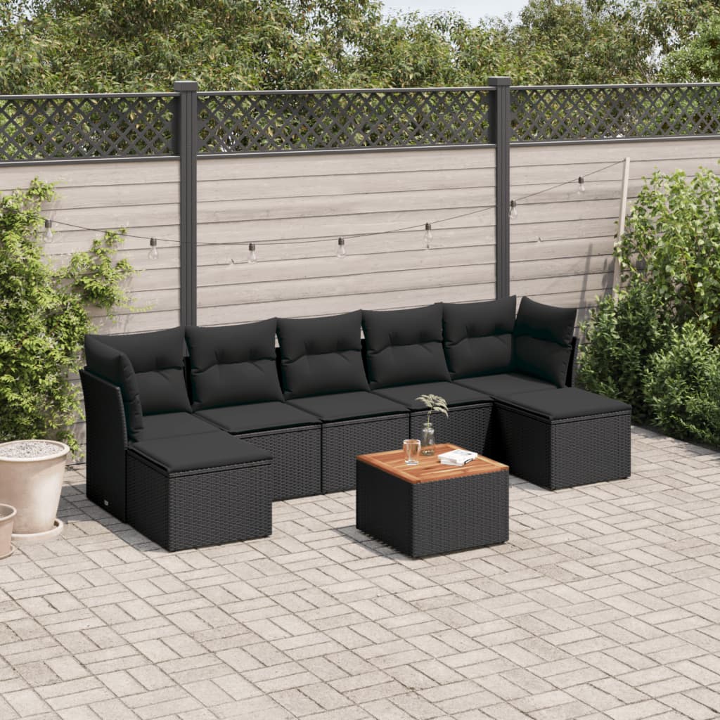 8 Piece Garden Sofa Set With Cushions Grey Poly Rattan