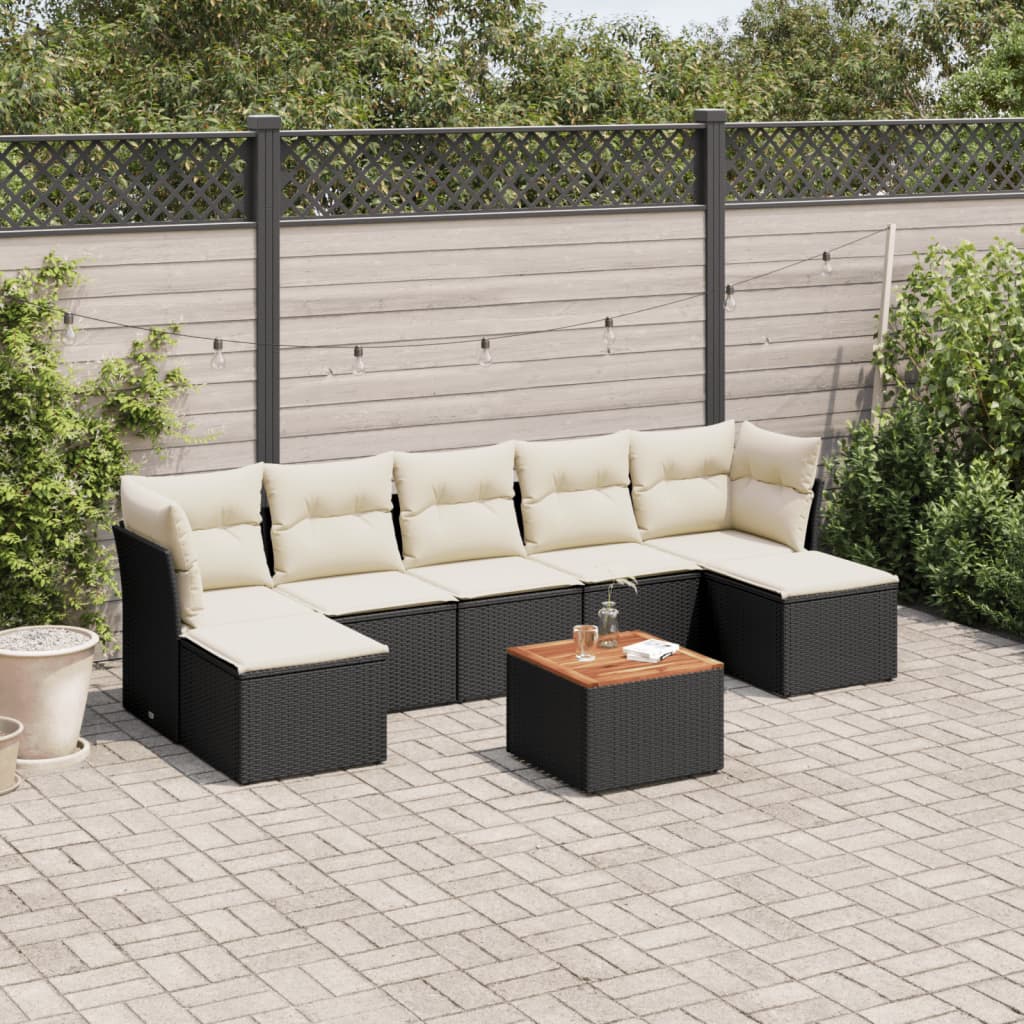 8 Piece Garden Sofa Set With Cushions Grey Poly Rattan