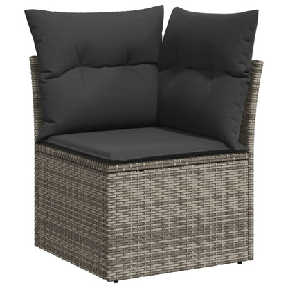 8 Piece Garden Sofa Set With Cushions Grey Poly Rattan