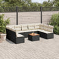 10 Piece Garden Sofa Set With Cushions Grey Poly Rattan