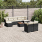 10 Piece Garden Sofa Set With Cushions Grey Poly Rattan