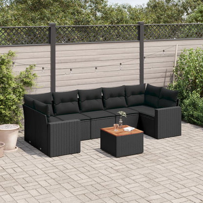 8 Piece Garden Sofa Set With Cushions Grey Poly Rattan