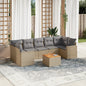 8 Piece Garden Sofa Set With Cushions Grey Poly Rattan