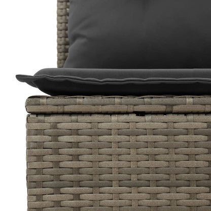 8 Piece Garden Sofa Set With Cushions Grey Poly Rattan