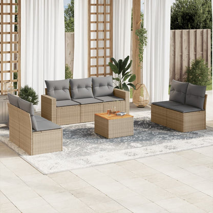 8 Piece Garden Sofa Set With Cushions Grey Poly Rattan