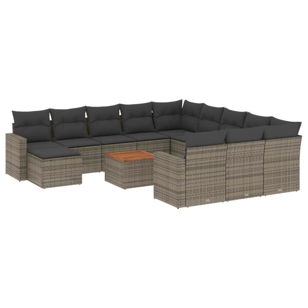 13 Piece Garden Sofa Set With Cushions Poly Rattan