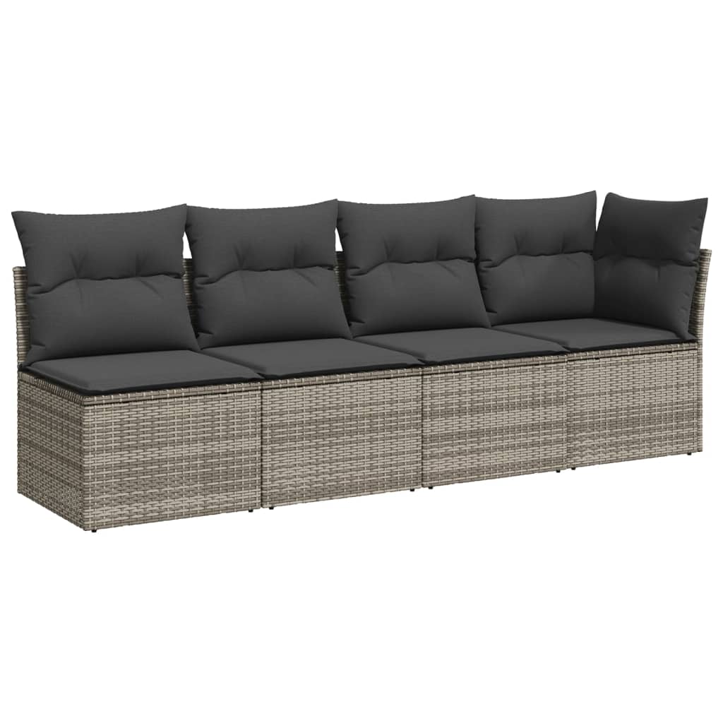 7 Piece Garden Sofa Set With Cushions Poly Rattan