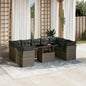 10 Piece Garden Sofa Set With Cushions Poly Rattan