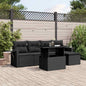 6 Piece Garden Sofa Set With Cushions Poly Rattan