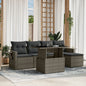 6 Piece Garden Sofa Set With Cushions Poly Rattan
