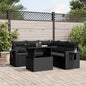 6 Piece Garden Sofa Set With Cushions Poly Rattan