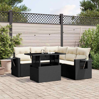 6 Piece Garden Sofa Set With Cushions Poly Rattan