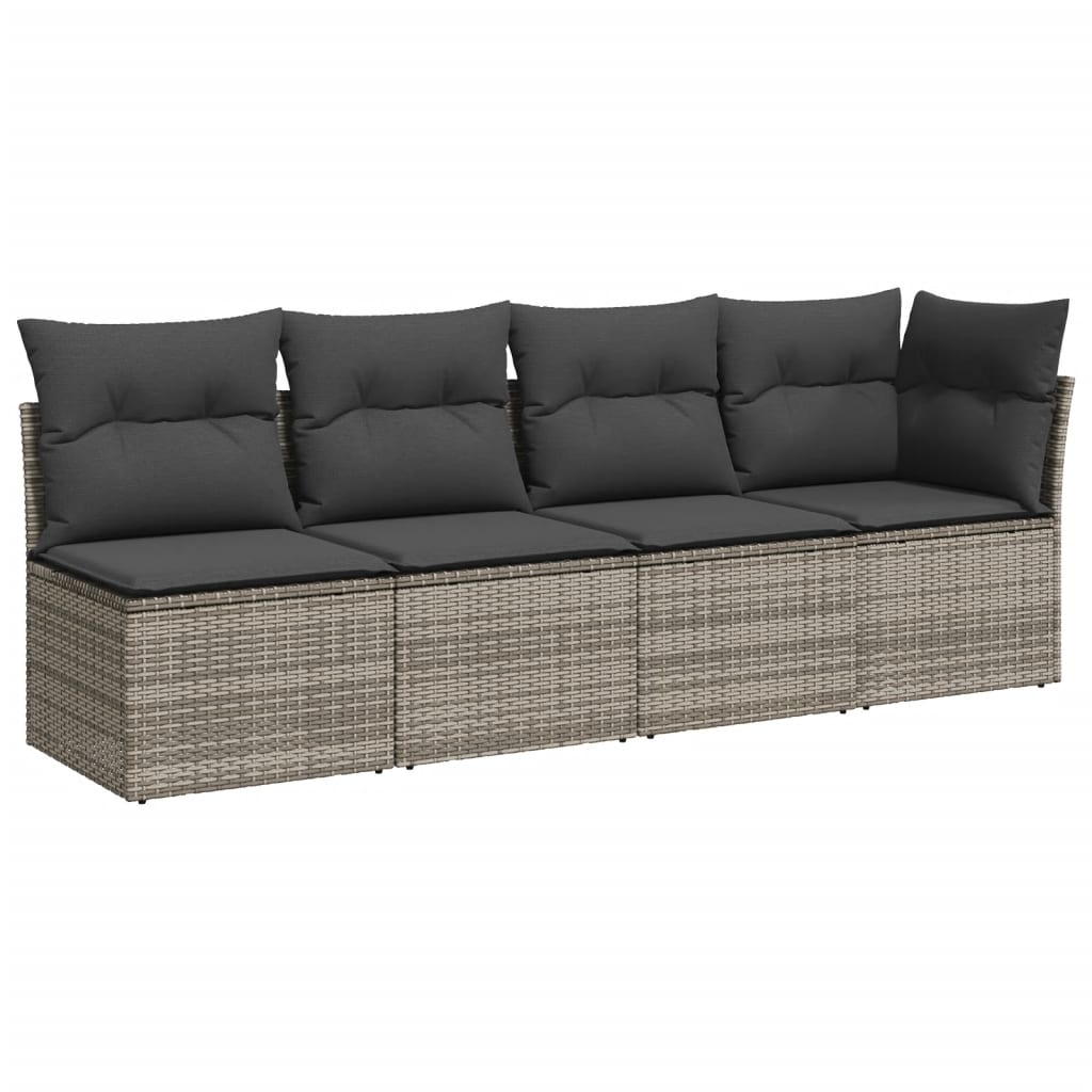 7 Piece Garden Sofa Set With Cushions Poly Rattan