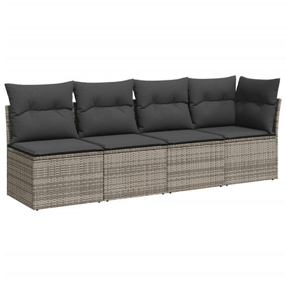 7 Piece Garden Sofa Set With Cushions Poly Rattan