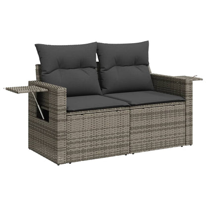7 Piece Garden Sofa Set With Cushions Poly Rattan