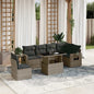 7 Piece Garden Sofa Set With Cushions Poly Rattan