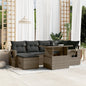 7 Piece Garden Sofa Set With Cushions Poly Rattan