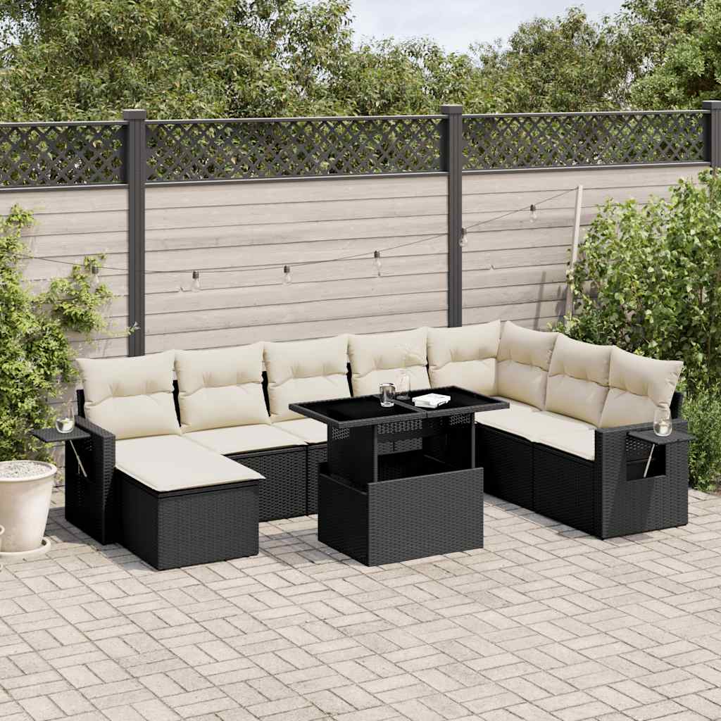 8 Piece Garden Sofa Set With Cushions Poly Rattan