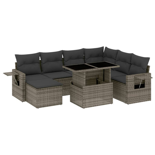 8 Piece Garden Sofa Set With Cushions Poly Rattan