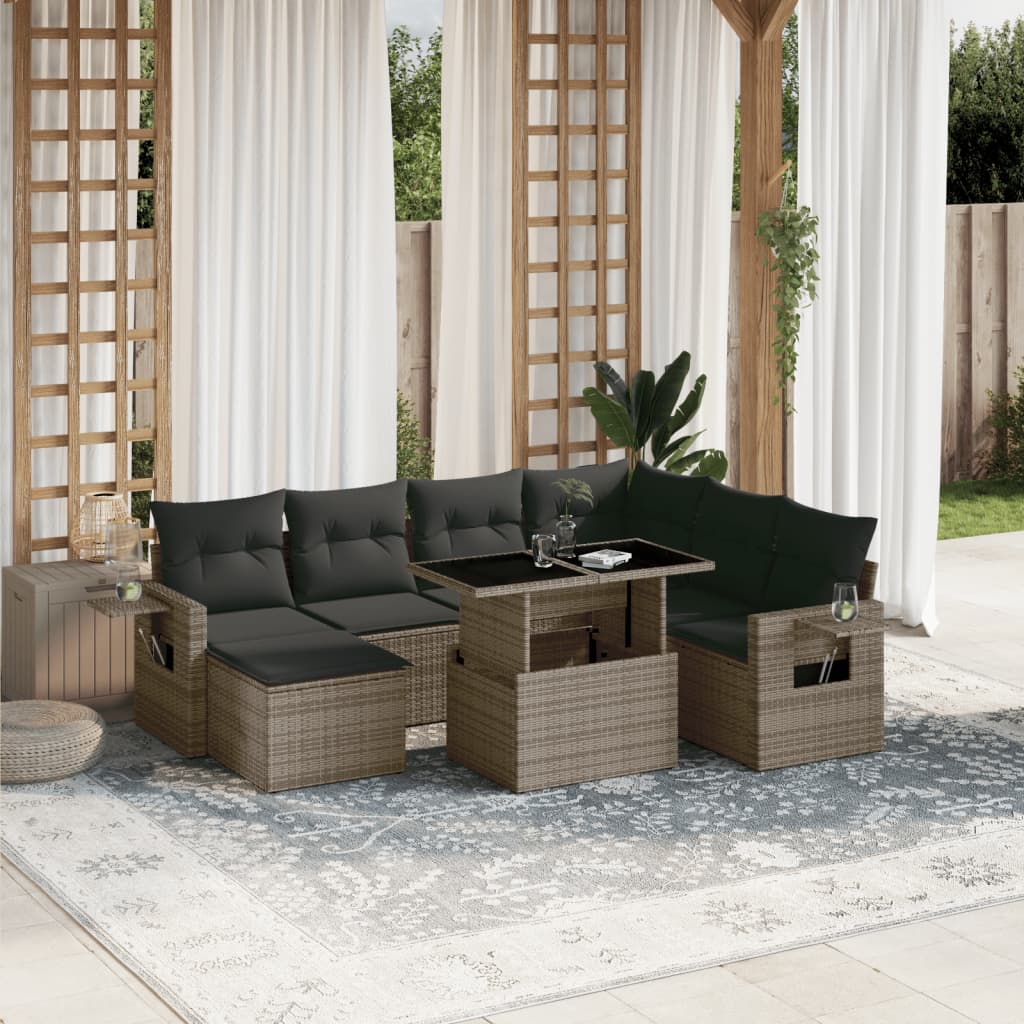 8 Piece Garden Sofa Set With Cushions Poly Rattan