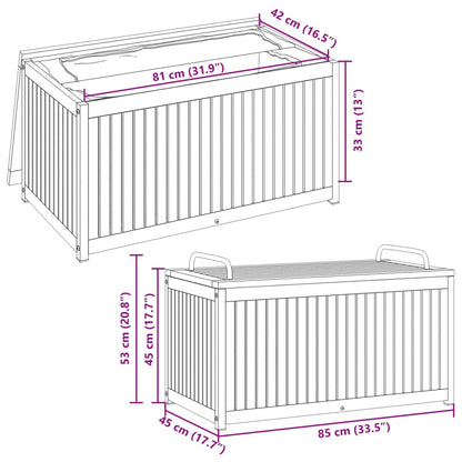 Outdoor Cushion Box Solid Wood Acacia And Steel