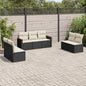 7 Piece Garden Sofa Set With Cushions Poly Rattan