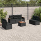 7 Piece Garden Sofa Set With Cushions Poly Rattan