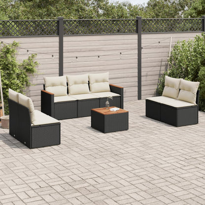 7 Piece Garden Sofa Set With Cushions Poly Rattan