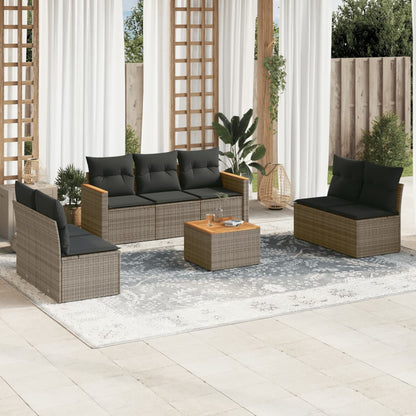 7 Piece Garden Sofa Set With Cushions Poly Rattan