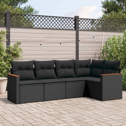 6 Piece Garden Sofa Set With Cushions Poly Rattan