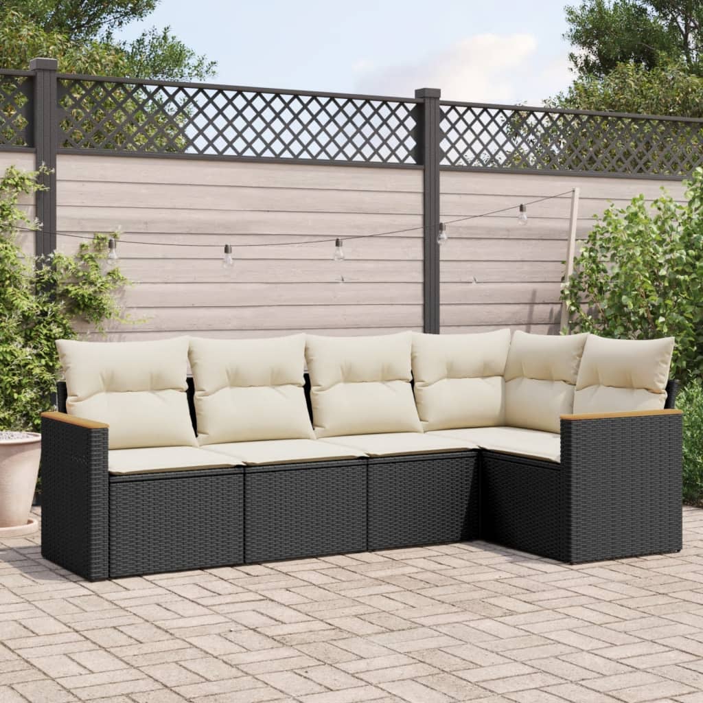 6 Piece Garden Sofa Set With Cushions Poly Rattan