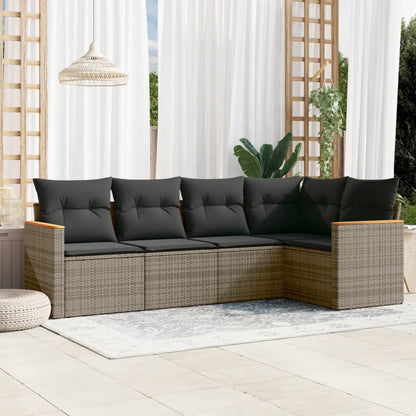 6 Piece Garden Sofa Set With Cushions Poly Rattan
