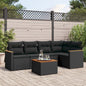6 Piece Garden Sofa Set With Cushions Poly Rattan
