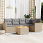 6 Piece Garden Sofa Set With Cushions Poly Rattan