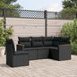 5 Piece Garden Sofa Set With Cushions Poly Rattan