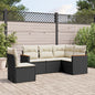 5 Piece Garden Sofa Set With Cushions Poly Rattan