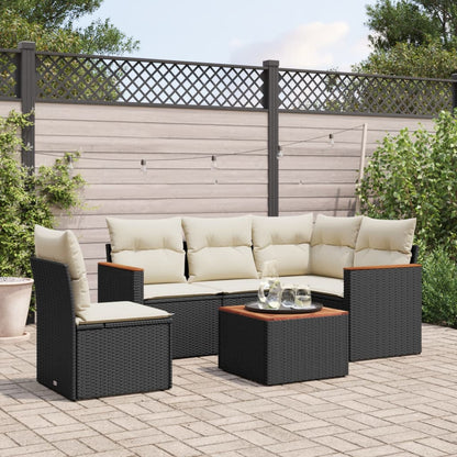 5 Piece Garden Sofa Set With Cushions Poly Rattan