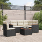 5 Piece Garden Sofa Set With Cushions Poly Rattan