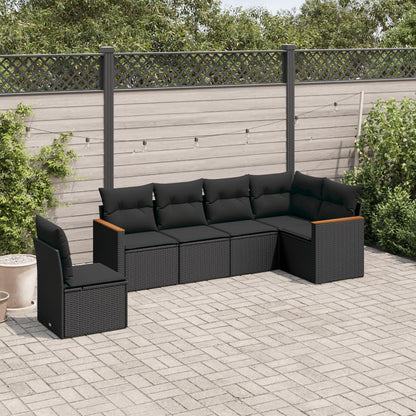 6 Piece Garden Sofa Set With Cushions Poly Rattan
