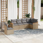 6 Piece Garden Sofa Set With Cushions Poly Rattan