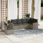 6 Piece Garden Sofa Set With Cushions Poly Rattan